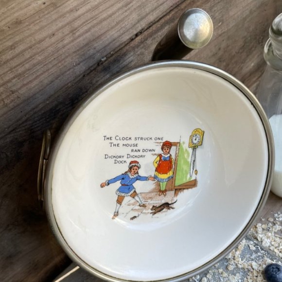 40's Warming Dish Porcelain Ceramic Baby / Childs Bowl - Picture 8 of 13